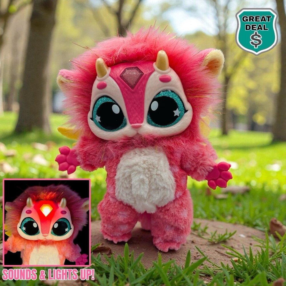 MAGIC MIXIES Magical Misting Interactive 8” PINK Plush POSABLE Light Sound WORKS